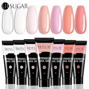 UR SUGAR 3pcs/4pcs 15ml Acrylic Quick Building Extension Gel Kit Nail Art Clear Pink Camouflage Hard Jelly Soak Off Building Nail UV Gel