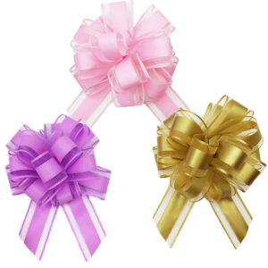 (3pcs/pack)34*19cm Double Layered Snow Gauze Hand Pulled Flower Ribbon Wedding Car Wrist Flower Holiday Party Home Decoration Gifts Packaging Materials