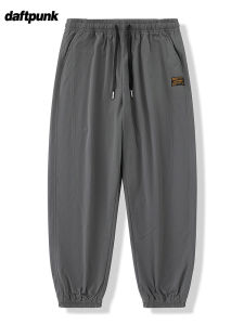 Loose Fit Mens Casual Pants Summer Trendy Brand Versatile Wide Leg Long Trousers Cone Shape Nine Point Sports Sweatpants