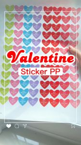 SmileSticker สติ๊กเกอร์ วาเลนไทน์ 24 ดวง ไดคัทรูปหัวใจ สติ๊กเกอร์ PP สีขาวเงา กันน้ำ 100%