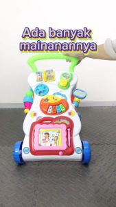 JIBIN - Mainan Baby Walker Music / Dorongan Bayi Musik / Mainan Anak Bayi Music Walker Alat Bantu Belajar Berjalan Push Walker