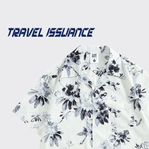 Travel Issuance Loose Cuban Collar Short Sleeve Shirt Summer Casual Loose Fit Mens Fashion Romantic Brand Cuban Style