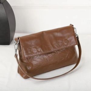 U Beauty | Ladies Genuine Cow Leather Shoulder Bag High Quality Vintage Oil Waxed Cowhide Handbag Multi-functional Womens Crossbody Bag