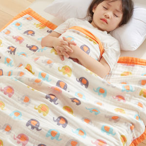 Six-Layer Baby Gauze Bath Towel Seersucker Blanket Class a Thickened Childrens Blankets Summer Nap Air Conditioning Blanket Towel Blanket
