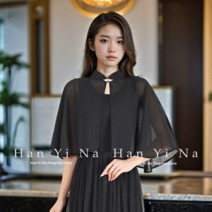 Elegant Silk Cheongsam Shawl Wedding Outerwear Summer Thin Ice Silk Retro Stand Collar with Skirt Fairy Sun Protection Women