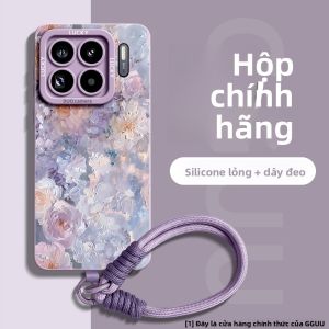Ốp lưng điện thoại GGUU dành cho Xiaomi 15s Pro 15 Ultra 15 Pro chất liệu silicon chống rơi họa tiết hoa có dây đeo cổ tay bảo vệ ống kính toàn diện