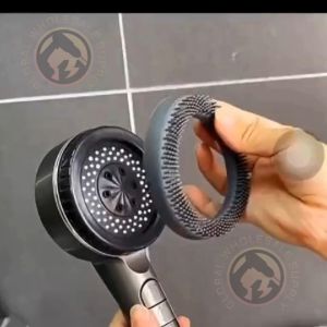 4 in 1 Pressurized Massage Shower Head With Silicone Brush 4 Mode Water Saving Shower Handheld Pancuran Bilik Air 高压花洒
