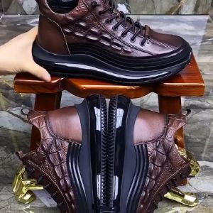 LAMALILI Mens Italian Light Luxury Crocodile Pattern Air Cushion Casual Shoes#8934