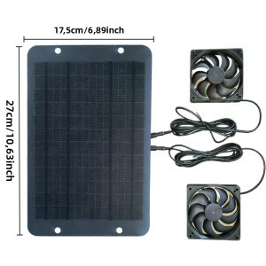 Bộ Quạt Thông Gió Năng Lượng Mặt Trời Kép Cho Chuồng Gà Nhà Kính Chuồng Thú Cưng Nhà Kho - Hệ Thống Thông Gió Năng Lượng Mặt Trời Làm Mát Ngoài Trời