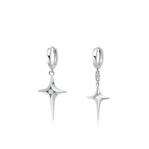 Original Design North Star Earrings Luxury Sensation Allergy Proof 925 Silver Needle American Style Cross Ear Studs