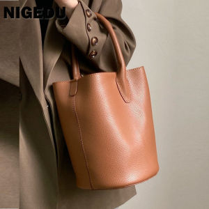 Messenger bag for Women Bucket Shoulder Bag small vintage PU Leather lady handbag and purse Luxury Designer bolsos mujer Black