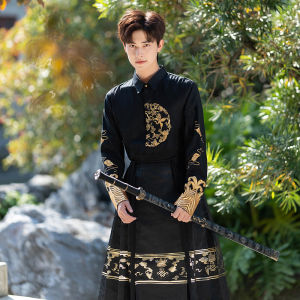 Original Large-Size Hanfu Mens Wardrobe Set New Chinese Style Maho Dress Daily Use Outfit for Teenagers