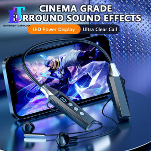 ชุดหูฟังบลูทูธหูฟังบลูทูธชุดหูฟังบลูทูธไร้สายใหม่แบบคล้องคออายุการใช้งานแบตเตอรี่แบบซุปเปอร์สแตนด์บายเบสหนักลดเสียงรบกวนป้องกันโทรศัพท์มือถือชุดหูฟังกีฬาฟิตเนสวิ่งอเนกประสงค์ IPX6กันน้ำควบคุมด้วยเสียงจอแสดงผลดิจิตอลชุดหูฟังบลูทูธ