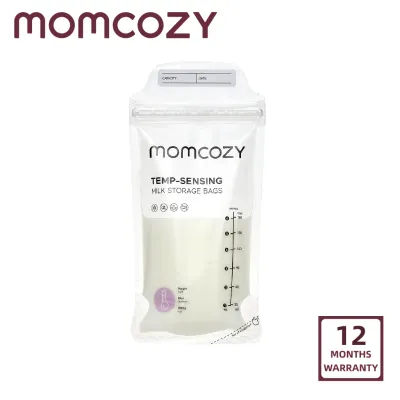 Momcozy Breastmilk Storing Bags Temp-Sensing Discoloration Milk Storing Bags for Breastfeeding Disposable Milk Storage Bag with 6 Ounce Self Standing No-Leak Milk Freezer Storage Pouches