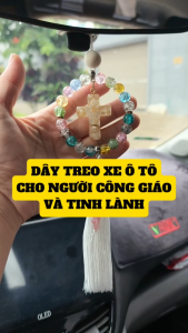 Dây Treo Xe Ô Tô Pha Lê Hình Thánh Giá Cho Người Công Giáo Và Tin Lành