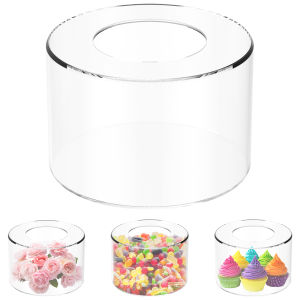Fillable Acrylic Cake Stand Transparent Riser Cylinder Cake Display DIY Decor Cake Holder for Wedding Birthday Party 15/20/25cm