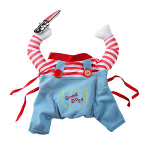 Funny Dog Clothes Halloween Costume For Small Medium Large Dogs Festival Knife Holding Puppy Cosplay Suit Party Gift Pet Apparel