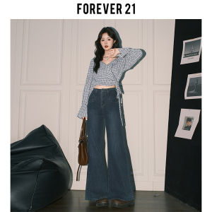 Forever 21 Loose Wide Leg Jeans Womens High Waist Slim Straight Blue Denim Pants Vintage Style Casual High Waist Jeans