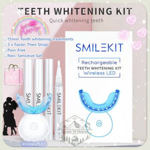 Professional teeth whitening wireless LED light machine SMILEKIT Dental care kit 4 teeth whitening pen 35% carbamide peroxide gel whitening light effectively remove stains whitening teeth COD