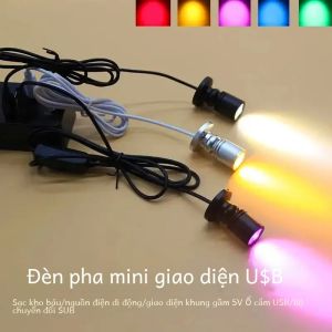 Đèn LED USB 5V 3W Đèn Chiếu Sáng Mini Có Thể Xoay Được Gắn Trên Bề Mặt Cho Tủ Trưng Bày Đèn Chiếu Sáng Trang Sức Có Thể Điều Chỉnh Góc