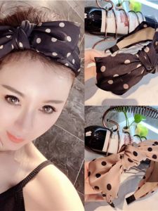 ที่คาดผมลายจุดสไตล์เกาหลี ขอบกว้าง โบว์ผีเสื้อขนาดใหญ่ ที่คาดผมสไตล์หวาน ที่คาดผมแฟชั่น ที่คาดผมแบบผ้า ที่คาดผมแบบผ้า