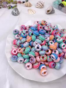 10pcs Mixed Small Donut Beads Charms Hand Painted Loose Spacer Beads for Jewelry Making Beads DIY Jewelry Accessories