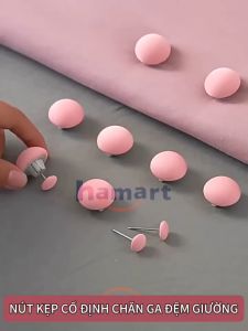 SET 4 Kẹp Cố Định Ga Giường Vỏ Chăn Gối Đệm Vải Cotton Đầu Nấm Kim Thép Khoá Ghim Chống Trượt Nệm