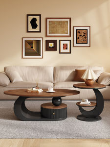 Luxury Designer Style Walnut Coffee Table Small Space Friendly