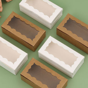 12Pcs Cake Carriers Square Box With Lid White Bread Box With Window For Pies Donuts Muffins Chocolates Weddings Parties