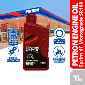 PETRON Sprint 4T Monograde SAE 40 SR100 SR200 Motorcycle Oil 1000mL 1L Tricycle Honda Lubes Petron Value Card PVC Lubricants