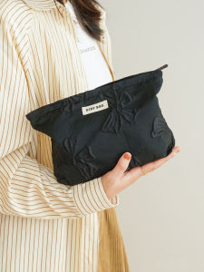 Black Large Capacity Portable Makeup Bag Womens Travel Storage Bag 2024 New Inner Bag Multi-Functional Organizer