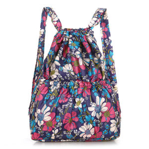 Ba Lô Du Lịch Có Thể Gập Lại Siêu Nhẹ Nữ Túi Đeo Vai Đôi Dung Tích Lớn Dây Rút Vải Nylon Đóng Cửa Thoải Mái Ba Lô