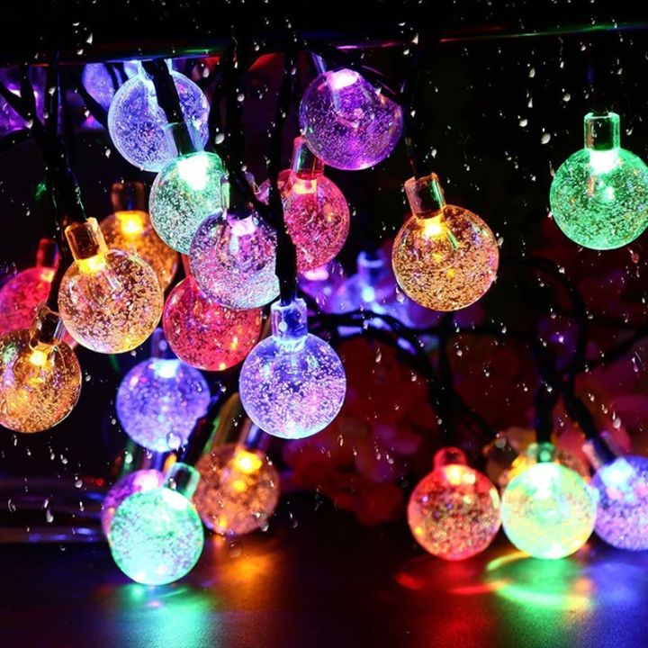 Solar Led Bubble Crystal Ball String Light Furniture Indooor Outdoor ...