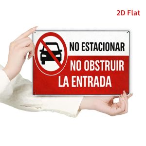 2D Flat No Parking Acrylic Sign – Prevent Entry Blockage for Garage & Intersection 1pc