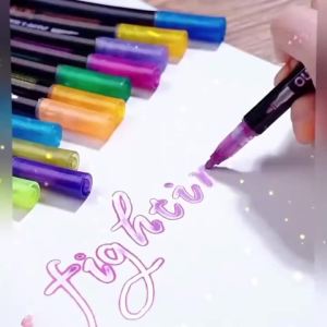 Double Line Outline Art Pen Marker Pen DIY Graffiti Outline Marker Pen Highlighter Scrapbook Diary Poster Card Coloring Supply