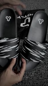Rootly - Sandal Pria Street Selop Slid-on Sliper Corak Black