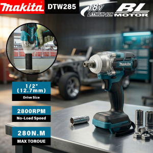 Makita | Makita DTW285 18V Cordless Power Wrench Brushless Impact Wrench High Torque for Machinery Installation and Daily Repair Jobs