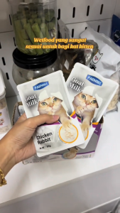 LDECO 85g Goat Milk Cat Wet Food Pouch Easy To Digest Pet Wet Food Chicken&Codfish&Milk Cat Treat