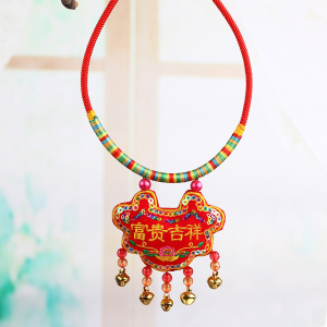 Babys Longevity Lock Kids Colorful Braided Rope Necklace Collar Chinese Style Full Moon 100 Days Old and One Year Old Birthday Celebration Ceremony Products