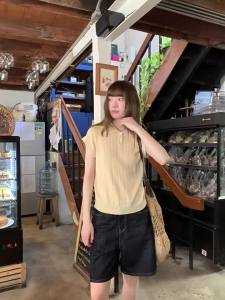 Polo Collar Ribbed Soft Summer T-shirt