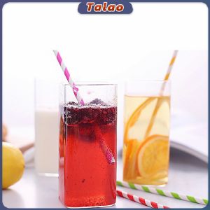 Talao High Temperature Resistant Square Transparent Glass Tea Milk Cup 250ml/400ml