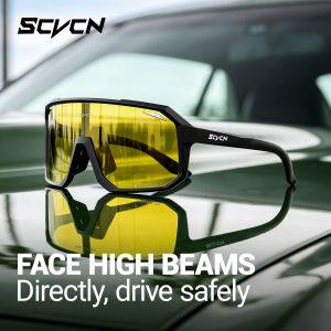 SCVCN Polarized Yellow Night Driving Fishing Glasses Cycling Equipment Outdoor Sports Bike Eyewear Camping Running Accessories