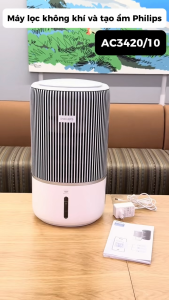 Máy Lọc Không Khí & Tạo Ẩm Cho Phòng 78m² Philips AC3420/10 | Lọc Bụi Mịn Cân Bằng Độ Ẩm Chính Hãng