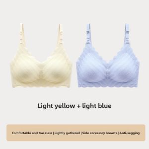 miiow | Maternity Nursing Underwear Front Button Bra Gathered Anti-Sagging Pregnancy Postpartum Milk Feeding Special Chest Vest