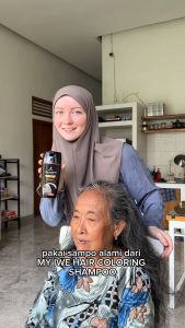 SHAMPO UBAN MYIWE PENGHITAM RAMBUT BERUBAN Hair Coloring Shampoo 150ml Black Dark Brown