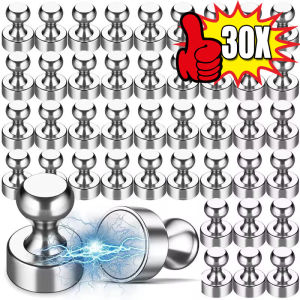 30PCS Metal Fridge Magnets for Whiteboard / Metal Magnetic Pins Home Storage Tools / DIY Refrigerator Stickers / Office Classroom Storage Magnets