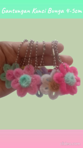 Gantungan Kunci Bunga Kawat Bulu Keychain Pipe Cleaner Souvenir Best Seller
