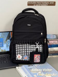 YINHEFANGKE | Comfortable Cartoon Grid School Bag