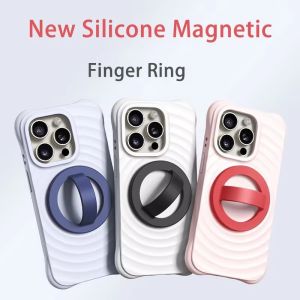Silicone Circular Ring Stand Magnetic MagSafe Phone Holder For iPhone 16 15 14 13 12 Pro Max Comfortable Grip For Samsung HUAWEI iPhone OPPO VIVO XIAOMI Ring Phone Holder