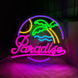 Paradise Neon Sign For Wall DecorLed Neon Light For BedroomRoomHomeBeer Bar DecorArt Neon Light SignPartyUSB Powered